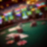 A strategic poker table with cards and chips