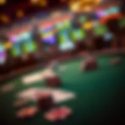 A strategic poker table with cards and chips