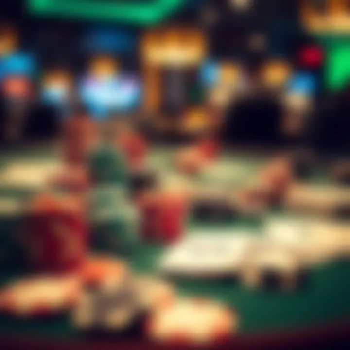 Diverse Poker Setup Variety of poker chips and cards on a table