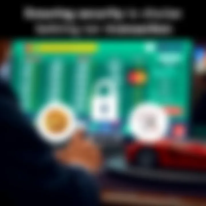 Graphic highlighting security features of online transactions