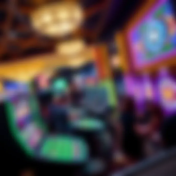Excitement on the Gaming Floor at Resort World Casino Hotel Vibrant gaming floor bustling with excitement and activity