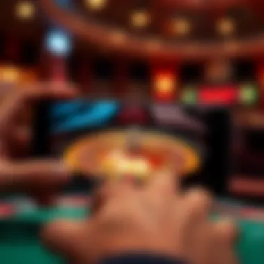 An overview of engaging gameplay on a mobile device showcasing roulette features