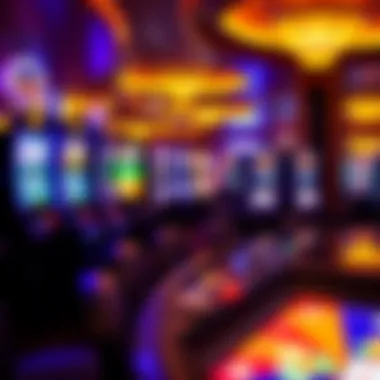 A vibrant gaming floor filled with various slot machines and table games at the casino.