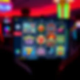 A digital screen showcasing various online slot games