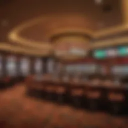 A panoramic view of the South Point Sports Book showcasing its vibrant atmosphere and betting options.
