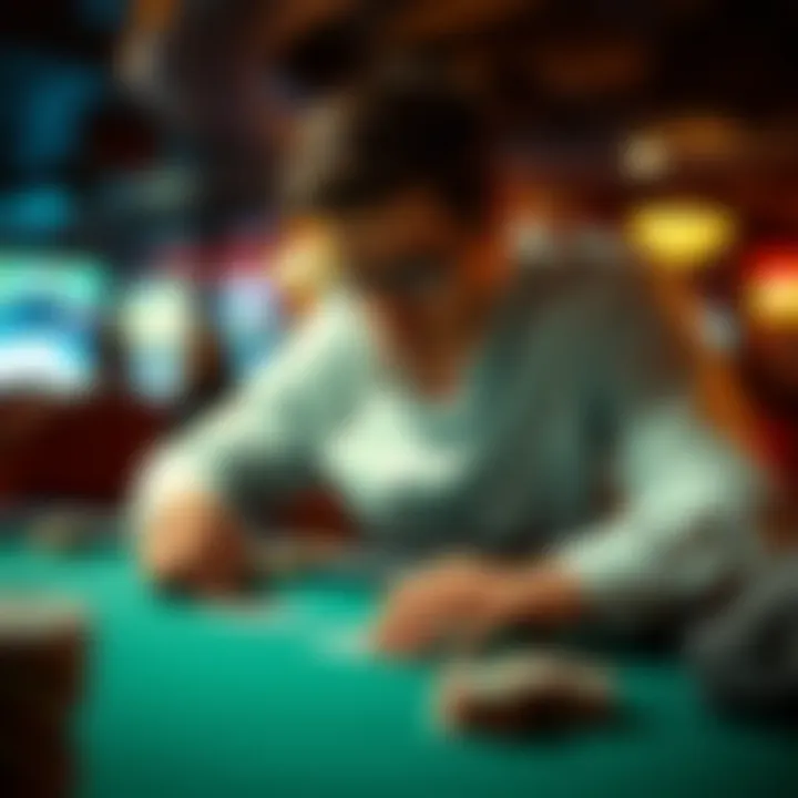 Strategic player analyzing poker moves