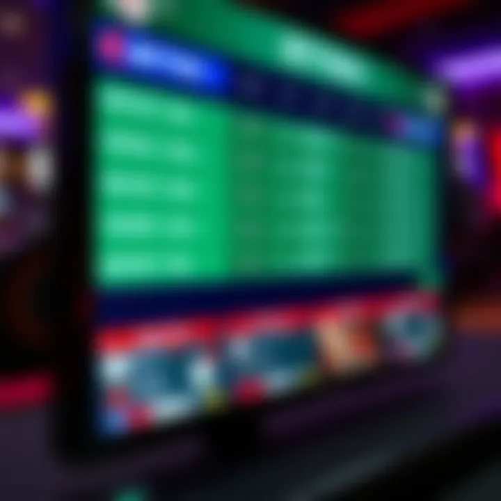 Diverse Betting Options Available Different types of betting options displayed on a screen