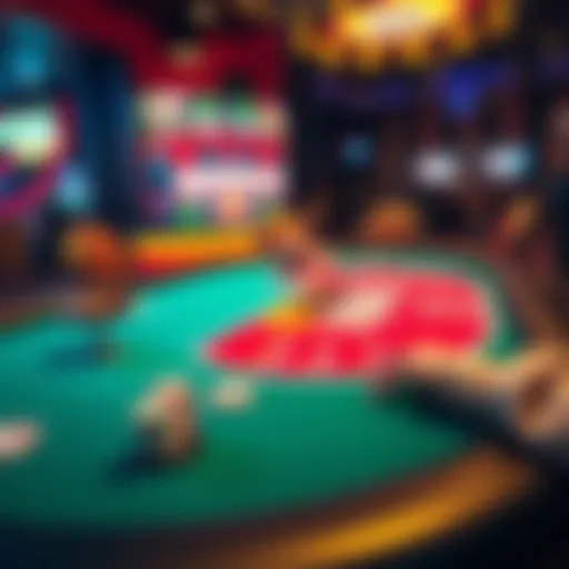 An exciting online poker table setup with vibrant graphics and engaging interface