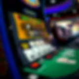 A detailed interface of a blackjack video game showcasing unique features