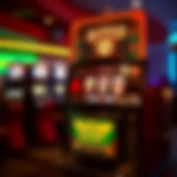 Historical depiction of the first slot machine