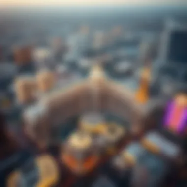 An aerial view of the Mirage within the Las Vegas skyline, illustrating its impact
