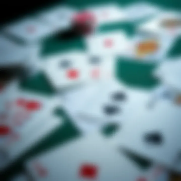 A strategic layout of card probabilities illustrating mathematical concepts in gameplay.