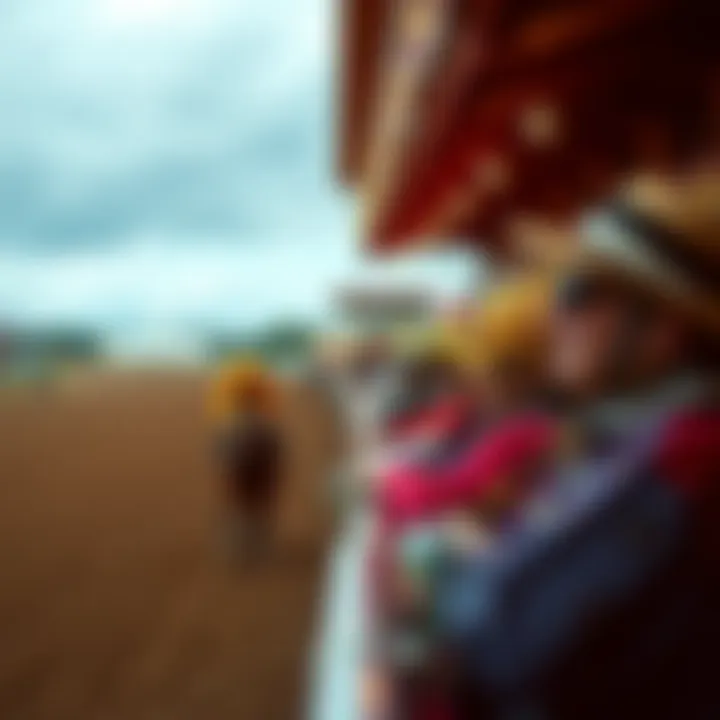 A thrilling race at Tioga Downs capturing the excitement of spectators.
