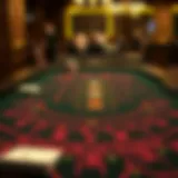 Intricate baccarat table layout