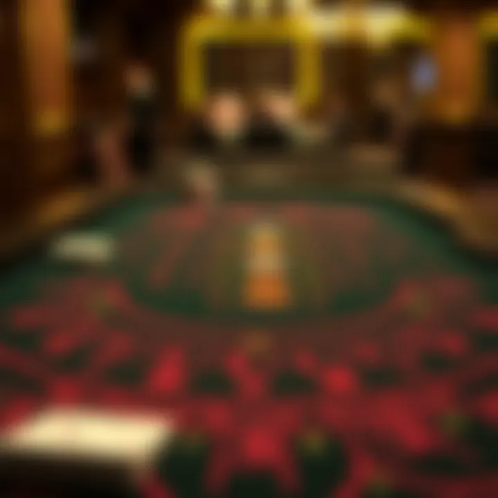 Intricate baccarat table layout