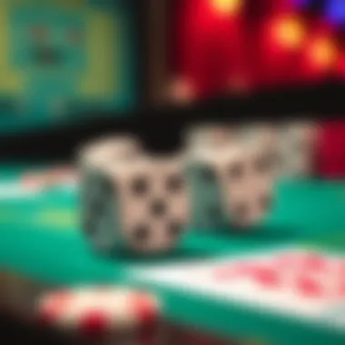 Close-up of dice used in craps