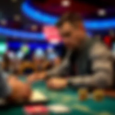 Player strategizing at the craps table