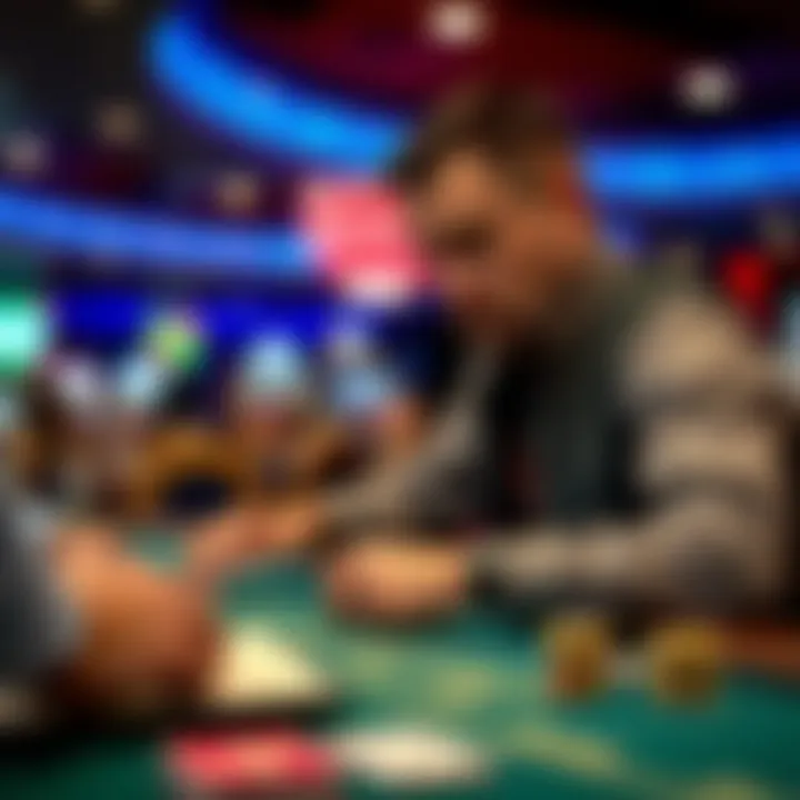 Player strategizing at the craps table