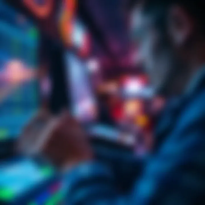 A close-up of a user engaging with a betting application interface