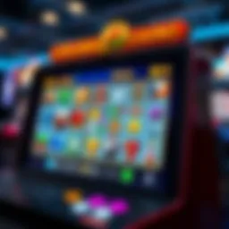 Illustration of an online scratch card interface showcasing various designs and themes.