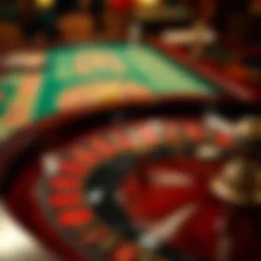 Roulette table with betting layout