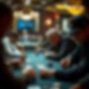 High Stakes Tension An intense moment at the poker table with players in deep thought