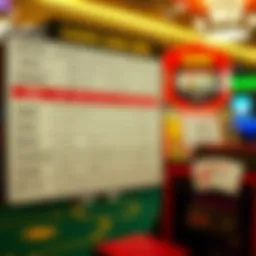 Detailed chart showcasing the odds in various casino games