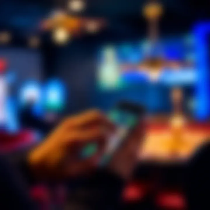 Interactive User Experience on Mobile User engaging with the Iconnect Casino App on a mobile device