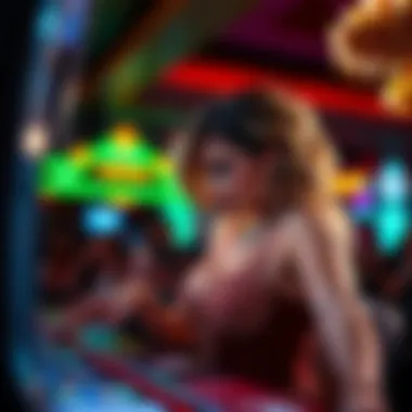 A dramatic performance in a Las Vegas show featuring gambling themes