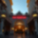 Detailed view of the Venetian Las Vegas resort entrance showcasing architectural beauty