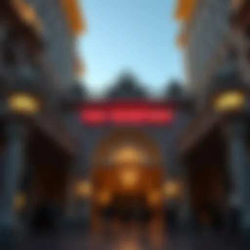 Detailed view of the Venetian Las Vegas resort entrance showcasing architectural beauty