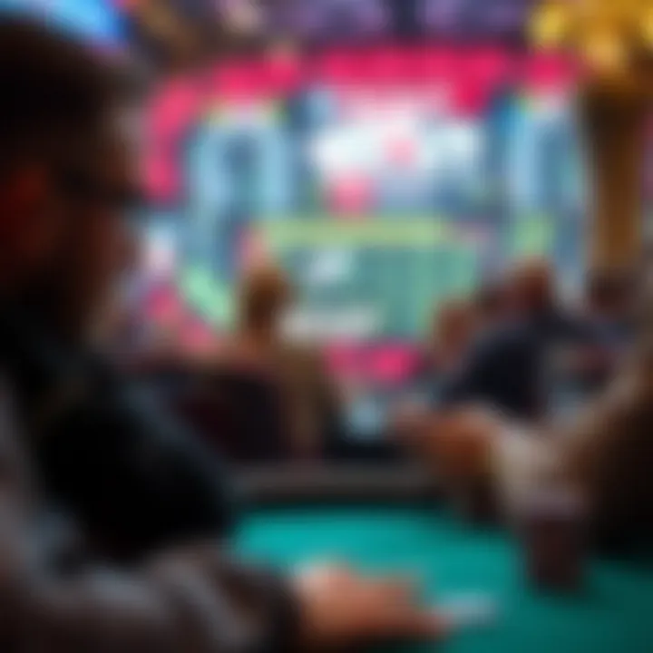 Illustration of a player analyzing strategies and tactics within the WSOP app environment