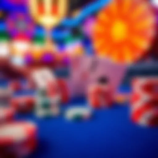 A vibrant depiction of Zynga Poker gameplay with virtual chips and cards